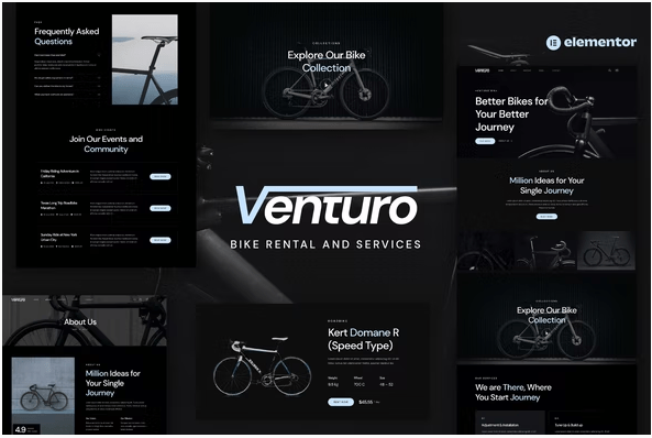 Venturo - Bike Rental and Services Elementor Template Kit