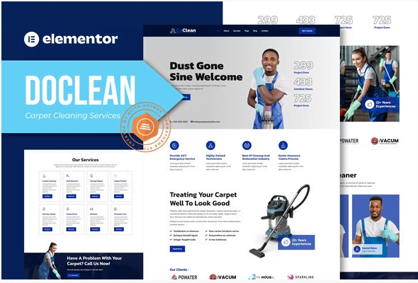 Doclean - Carpet Cleaning Services Elementor Template Kit