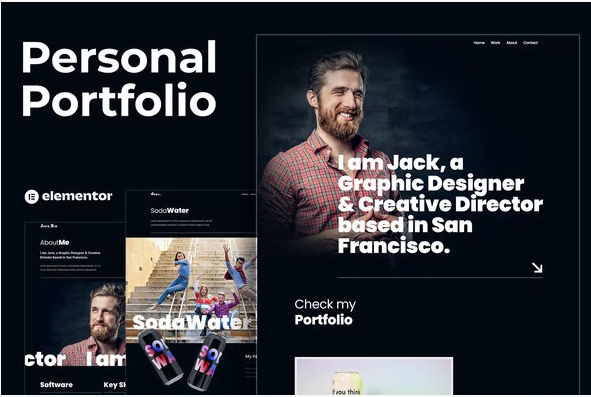 Jack.Dir - Personal Design Portfolio Elementor Template Kit - Themenvato