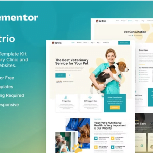 Vetrio – Veterinary Clinic & Pet Care Elementor Template Kit