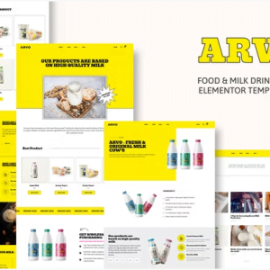 Arvo - Food & Milk Drink Store Elementor Template Kit