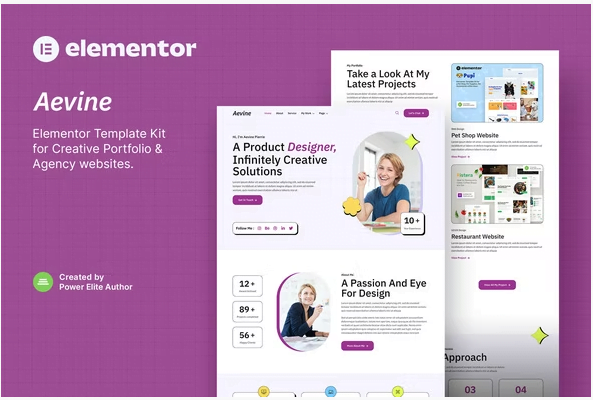 Aevine – Creative Portfolio & Agency Elementor Template Kit