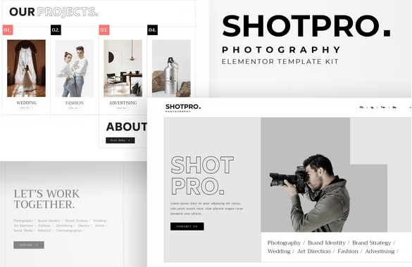Shotpro - Photography & Portfolio Elementor Template Kit