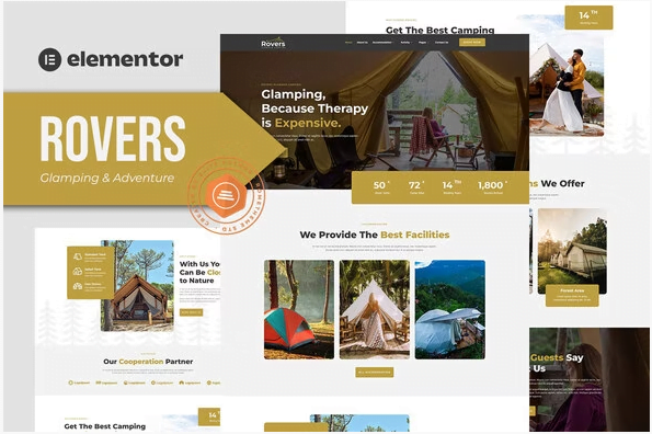 Rovers - Glamour Camping & Adventure Elementor Template Kit