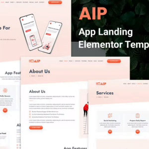 Aip - App Landing Elementor Template Kit