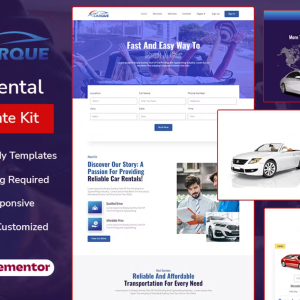 CarQue - Car Rental & Auto Services Elementor Template Kit
