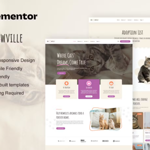 MeowVille - Animal Shelter & Cat Breeder Elementor Template Kit