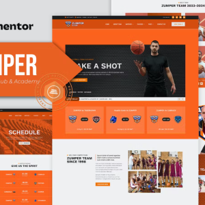 Zumper - Basketball Club & Academy Elementor Template Kit