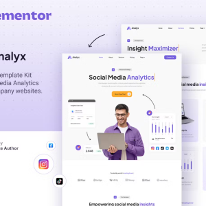 Analyx – Social Media Analytics & SaaS Company Elementor Template Kit