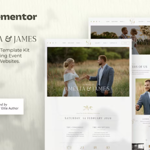 Amelia & James – Wedding Invitation Elementor Template Kit