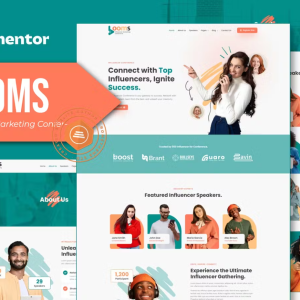 Booms - Influencer Marketing Conference Elementor Template Kit