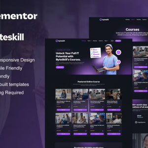 ByteSkill - IT Online Course & Education Elementor Pro Template Kit
