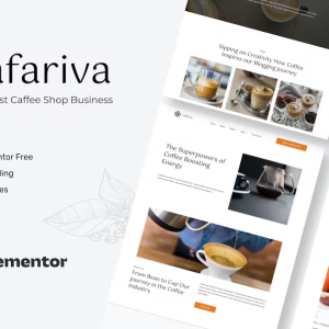 Cafariva - Minimalist Cafe &Coffee Elementor Template Kit