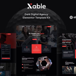 Xable - Dark Digital Agency Elementor Pro Template Kit