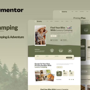 Glamping - Glamour Camping & Adventure Elementor Template Kit