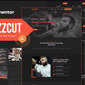 Buzzcut - Barbershop & Hair Studio Elementor Pro Template Kit