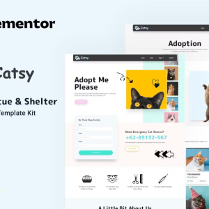 Catsy - Cat Rescue & Shelter Elementor Template Kit