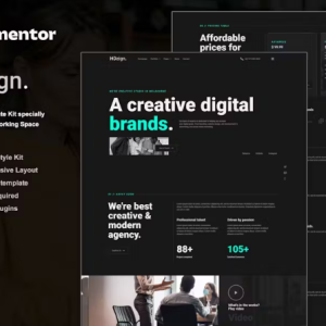 HDzign - Dark Digital Agency Elementor Template Kit