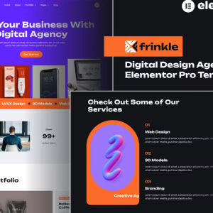 Frinkle - Digital Design Agency Elementor Pro Template Kit