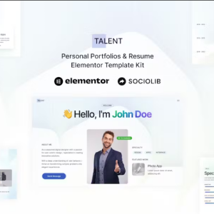 Talent - Personal Portfolios & Resume Elementor Template Kit