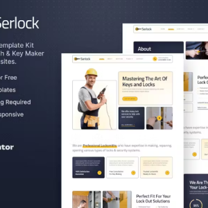Serlock – Key Maker & Locksmith Service Elementor Template Kit