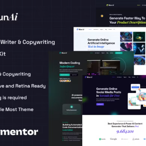 MunAi - AI Writer & Copywriting App Elementor Template Kit