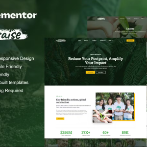 EcoRaise - Environmental Charity & Nonprofit Elementor Template Kit