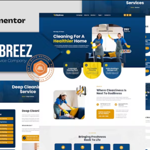 Tidybreez - Cleaning Service Company Elementor Template Kit