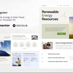 Energreen - Renewable Energy & Solar Panel Elementor Template Kit