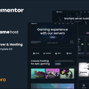 Gamehost - Game Server & Hosting Elementor Template Kit