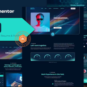 Zed - Programmer Resume & Portfolio Elementor Template Kit