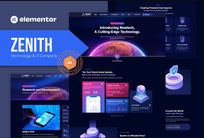 Zenith - Technology & IT Company Elementor Template Kit