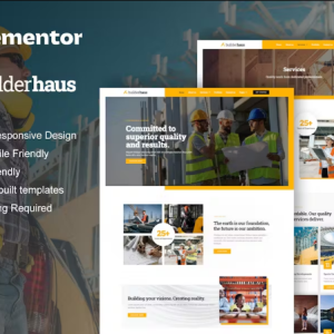 BuilderHaus - Construction Company Elementor Pro Template Kit