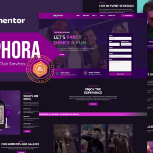 Zephora - Bar & Night Club Services Elementor Template Kit