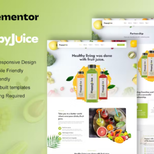 HappyJuice - Juice & Fresh Drink Elementor Pro Template Kit