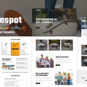 Skatespot - Skateboard Community & Skate Park Elementor Pro Template Kit