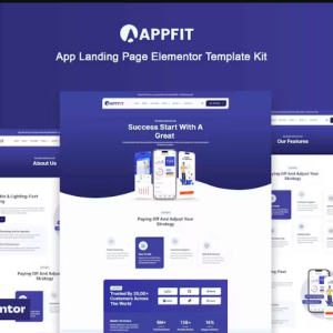 Appfit - App Landing Page Elementor Pro Template Kit