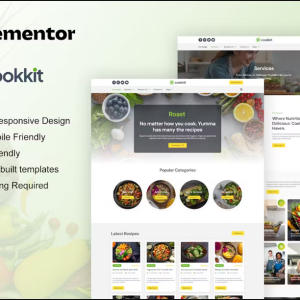 Cookkit - Food Recipe & Nutrition Service Elementor Pro Template Kit