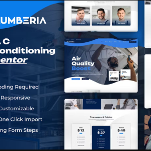 Plumberia - Air Conditioning & HVAC Repair Service Elementor Pro Template Kit