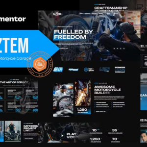 Gaztem - Custom Motorcycle Garage Elementor Template Kit