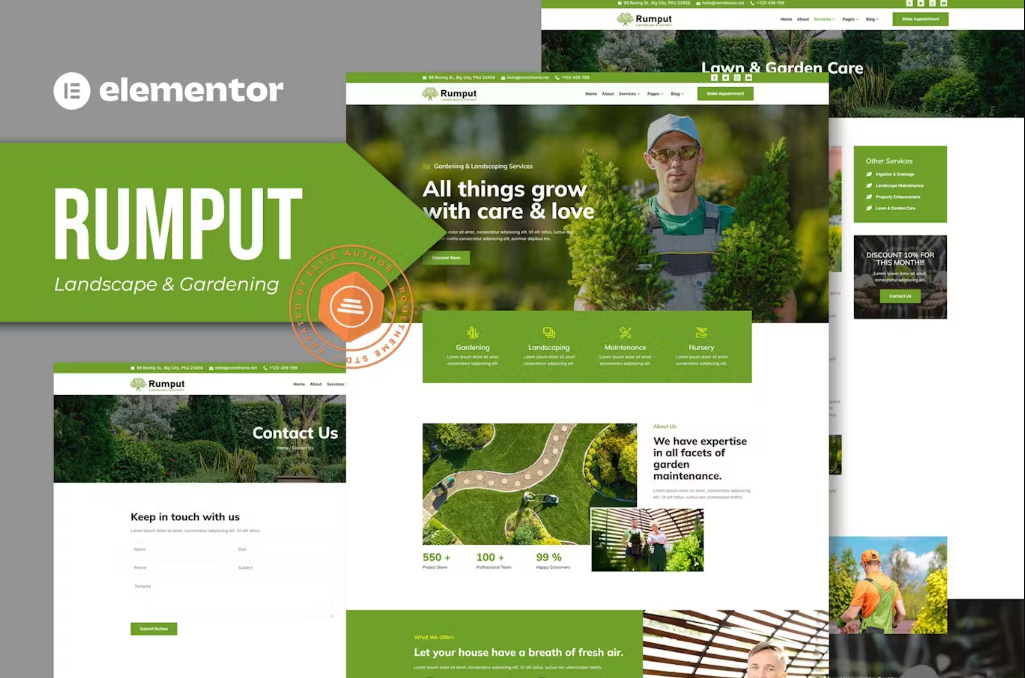 Rumput - Landscape & Gardening Services Elementor Template Kit