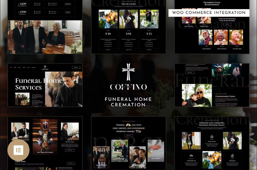 Coffino - Funeral Home Services & Cremation Elementor Pro Template Kit