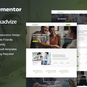 TaxAdvize - Tax Advisor & Financial Consulting Elementor Template Kit