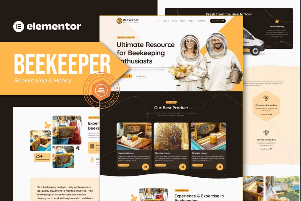 Beekeeper - Beekeeping & Honey Elementor Template Kit
