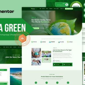 Zona Green - NGOs Environmental Protection Elementor Template Kit
