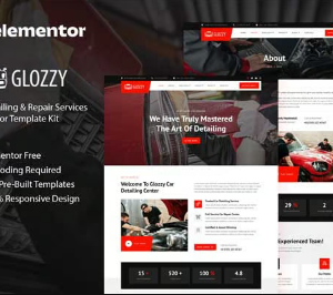 Glozzy - Car Detailing & Repair Service Elementor Template Kit
