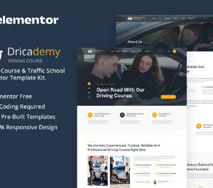 Dricademy - Driving Course & Traffic School Elementor Template Kit