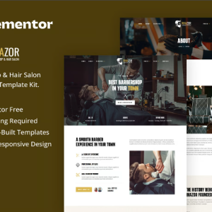 Rhazor - Barbershop & Hair Salon Elementor Template Kit