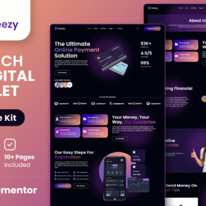 Finteezy - Fintech Startup & Digital Wallet Elementor Template Kit