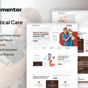 VeticalCare - Veterinary & Pet Care Elementor Pro Template Kit
